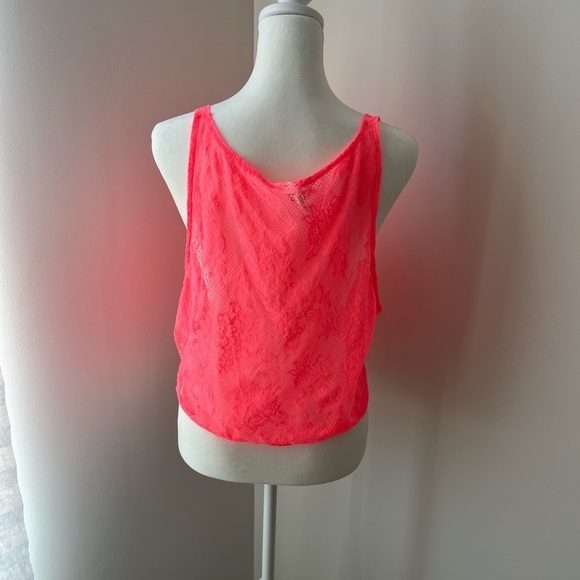 Victoria’s Secret Pink Neon Pink Lace Tank Top - Picture 3 of 3